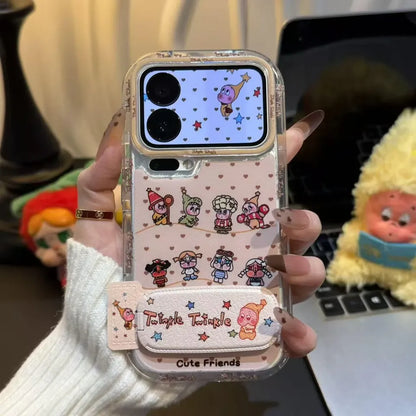 Cute Twinkle Mirror Kickstand Phone Case For iPhone 17 16 15 14 13 Pro Max Plus