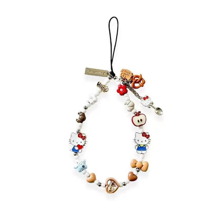 Handmade Kitty Pearls Crystal Beads Charm for All Phone Case Pad Case Bumper