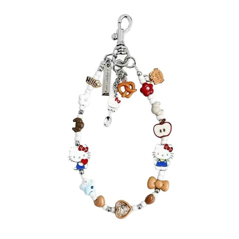 Handmade Kitty Pearls Crystal Beads Charm for All Phone Case Pad Case Bumper