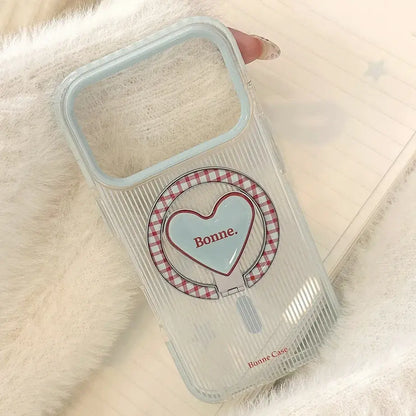 Heart Kickstand Magsafe Phone Case For iPhone Series 17 16 15 14 13 12