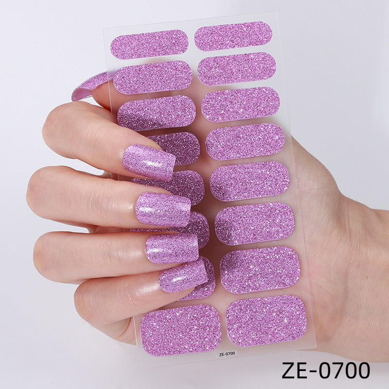 New Glitter Nail Stickers with Waterproof Film, Nail file included