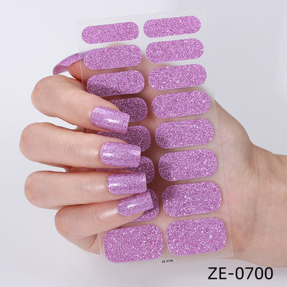 New Glitter Nail Stickers with Waterproof Film, Nail file included