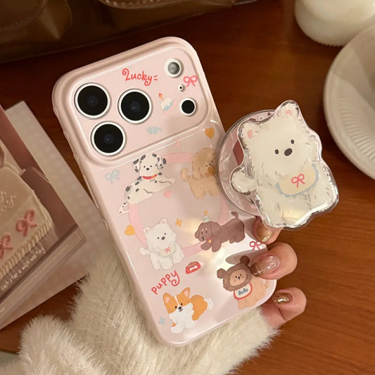 Popsockets Cute Puppy Magsafe Phone Case For iPhone Series 17 16 15 14 13 12 11