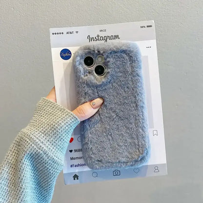 Candy Color Velvet Plush Phone Case for iPhone