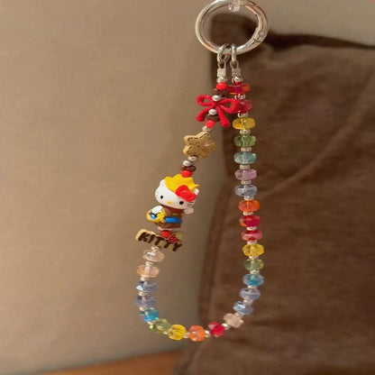 Handmade Kitty Pearls Crystal Beads Charm for All Phone Case Pad Case Bumper