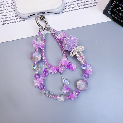 Handmade DIY Flower Cluster Crystal Chain Charm for All Phone Case Pad Case Bumper Bracelet