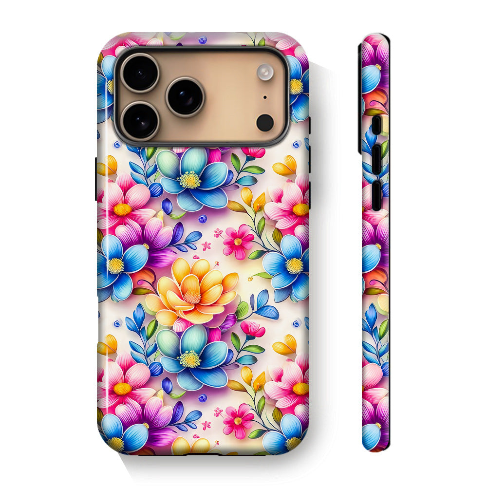 Floral TPU Silicone Protective Phone Case for iPhone 17 Air 16 15 14 13 12 11 Pro Max Plus