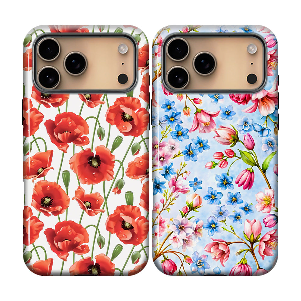 Floral TPU Silicone Protective Phone Case for iPhone 17 Air 16 15 14 13 12 11 Pro Max Plus