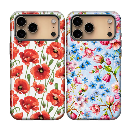 Floral TPU Silicone Protective Phone Case for iPhone 17 Air 16 15 14 13 12 11 Pro Max Plus