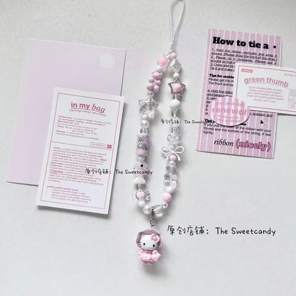 Handmade Kitty Pearls Crystal Beads Charm for All Phone Case Pad Case Bumper