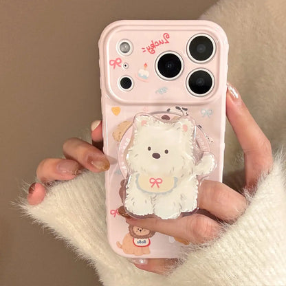 Popsockets Cute Puppy Magsafe Phone Case For iPhone Series 17 16 15 14 13 12 11