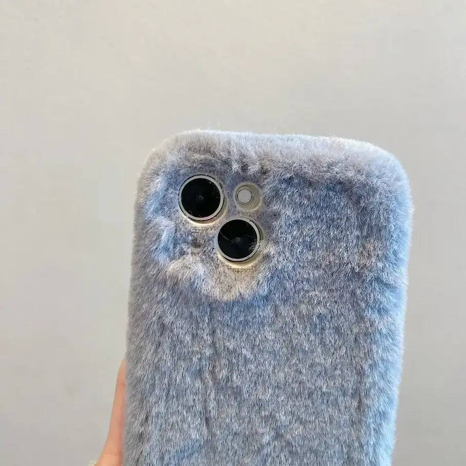 Candy Color Velvet Plush Phone Case for iPhone