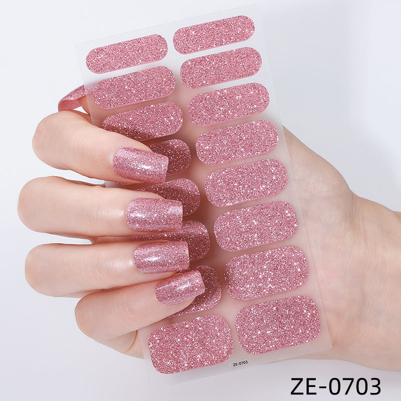 New Glitter Nail Stickers with Waterproof Film, Nail file included