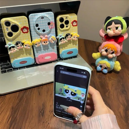 Cartoon CryBaby Mirror Kickstand Phone Case for iPhone