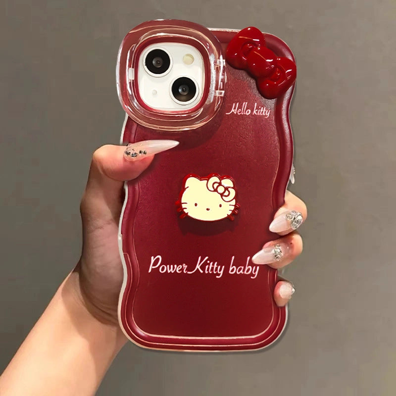 Lens Protector Cute Kitty Bow Heart Phone Case For iPhone 17 16 15 14 13 12 Pro Max Plus 11 XR 7 8