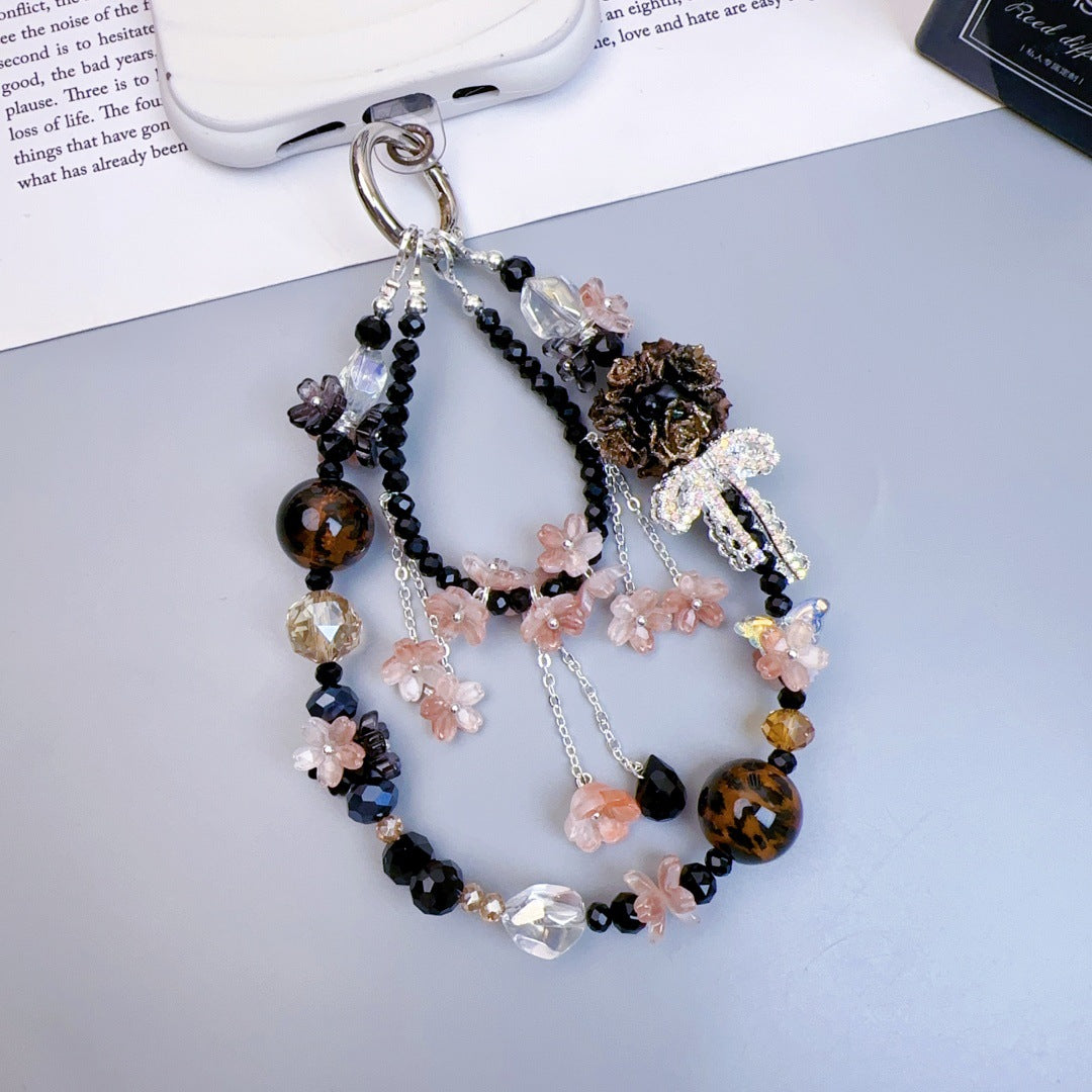 Handmade DIY Flower Cluster Crystal Chain Charm for All Phone Case Pad Case Bumper Bracelet