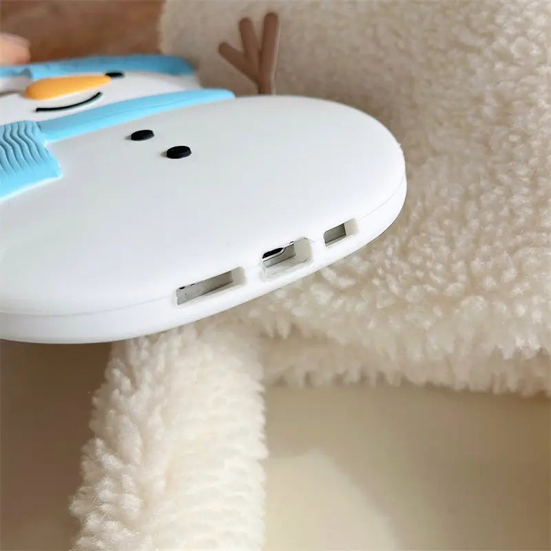 Snowman Shape Silicone Cute Kawaii Phone Case for iPhone 16 15 14 13 12 Series