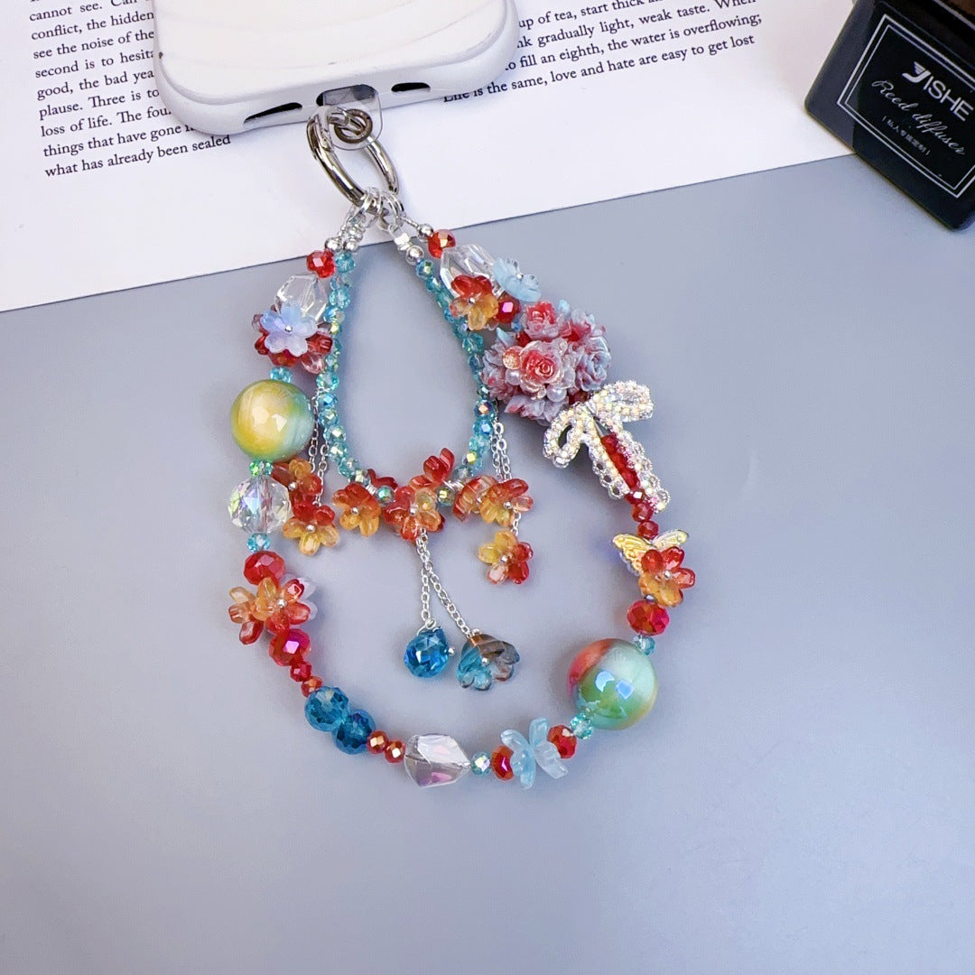 Handmade DIY Flower Cluster Crystal Chain Charm for All Phone Case Pad Case Bumper Bracelet