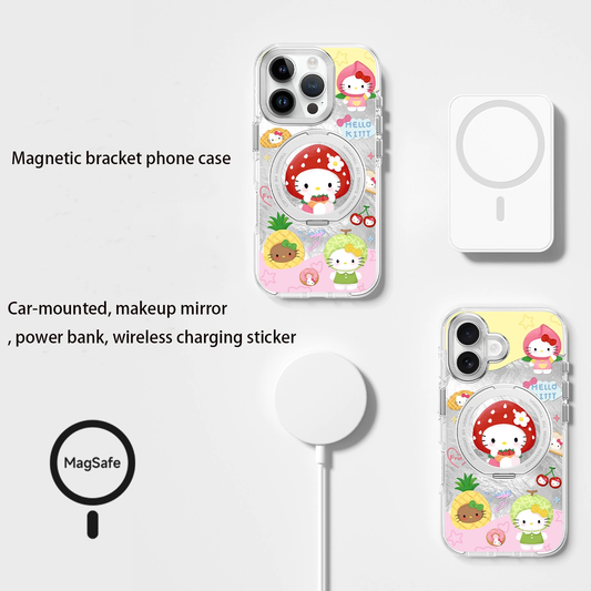 Kitty Magnetic Holder Phone Case with Wireless Charging