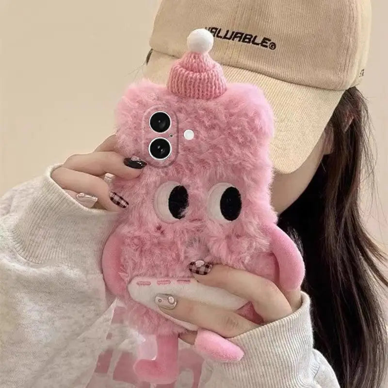 3D Monster Velvet Plush Phone Case for iPhone