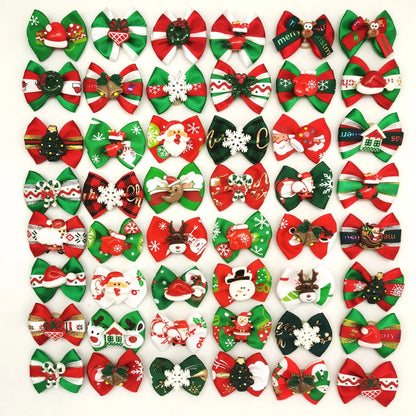 24 Pcs Hair Clips Set, Pet Headbands Hair Ornaments, Bows Ties, Christmas curls