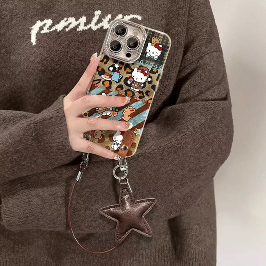 Leopard print Kitty phone case