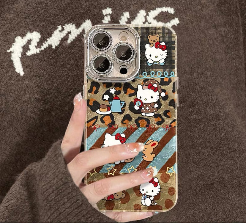 Leopard print Kitty phone case