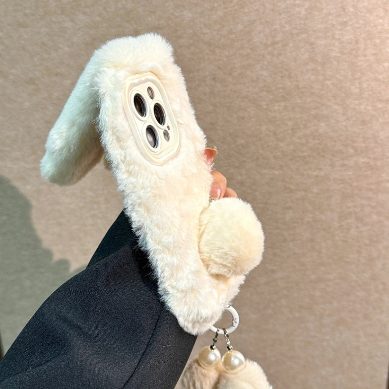 Rabbit Plush Phone Case for iPhone All 17 16 15 14 13 12 11 Series Models