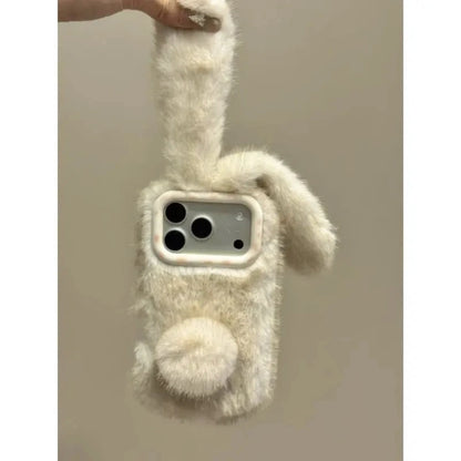 Rabbit Plush Phone Case for iPhone All 17 16 15 14 13 Series Models