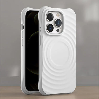 Candy Color Ripple Wireless Magnetic Phone Case For iPhone 17 16 15 14 13 12 11 Pro X Max 7 8 Plus