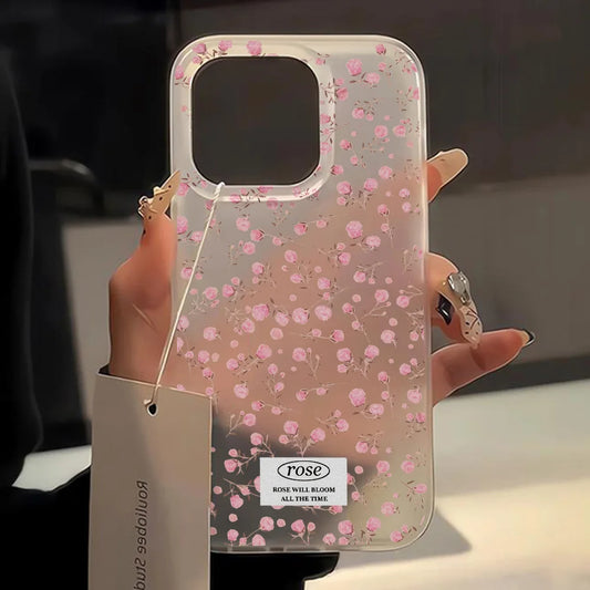 Cute Flower Love Heart Phone Case For iPhone 15 Case iPhone 13 16 12 14 11 17 Pro Max 13 Mini Shockproof Clear Cover Soft Funda