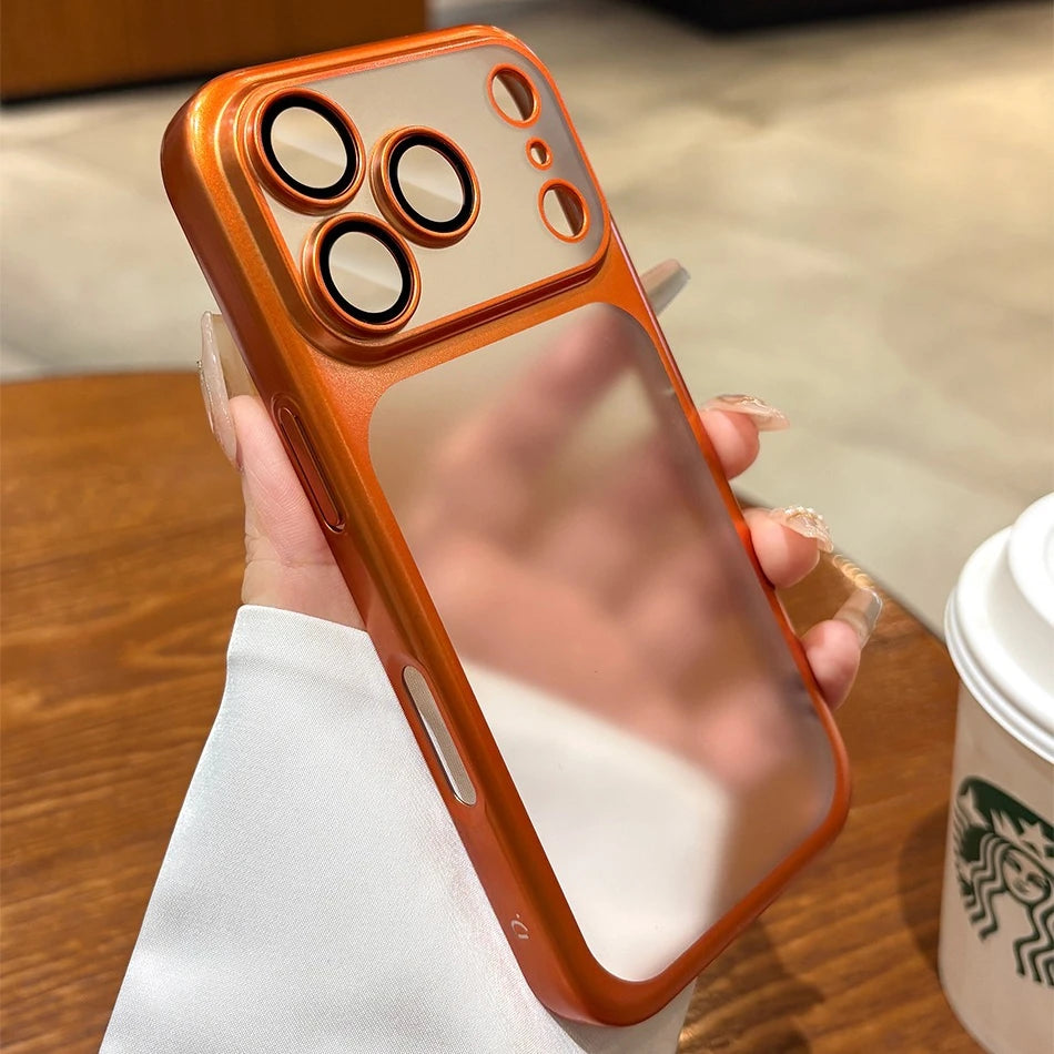 Latest Orange Ultra Thin Frosted Phone Case for iPhone 17 Pro Max 17Pro 17 With Lens Film Protection Shockproof Hard PC Cover
