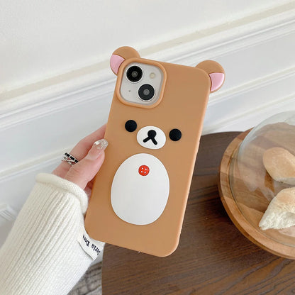 Cute Bear Creative Frosted Case For iPhone 11 12 13 14 15 16 17 Pro Max