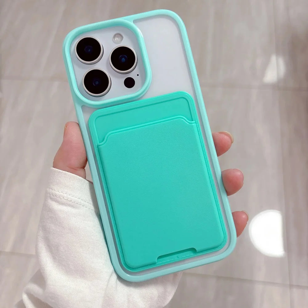 Luxury Candy Card Bag Wallet Phone Case For iPhone 17 16 15 14 13 12 11 Pro Max XS XR X 7 8 Plus Shockproof Bumper Cases Cover