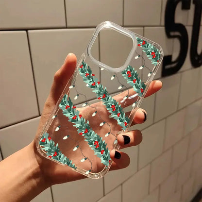 Cute Holiday Decoration Beautiful Transparent Phone Case for iPhone 17 16 11 12 13 14 15 Pro Max 7 8 Plus XR XS X Clear Cover