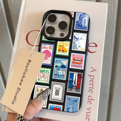 Vibrant Retro Stamp Lichee Design Phone Case For iPhone 17 16 15 14 Pro Max Plus Air 11 12 13 16 Plus XR XS 16E Shockproof Cover