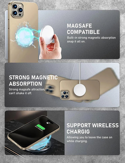 Coque arrière rigide ultra-mince en polycarbonate mat pour iPhone 17 Air, 16e, 16, 15, 14, 13, 12 Pro Max, couleur unie, finition givrée.