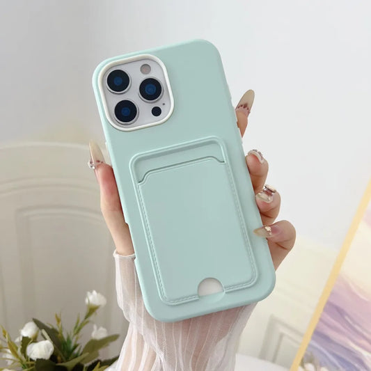 Candy Color Wallet with Card Slot Holder Protective Case For iPhone 17 Air 16e 16 Pro Max 15 14 Plus 13 12 11 Shockproof Cover