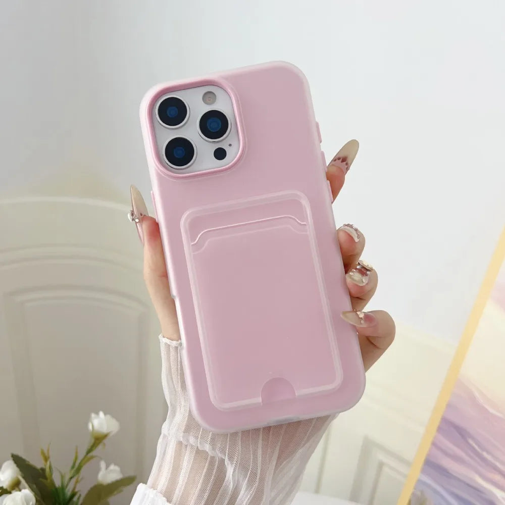 Étui portefeuille coloré avec porte-cartes et protection antichoc pour iPhone 17 Air, 16e, 16 Pro Max, 15, 14 Plus, 13, 12 et 11