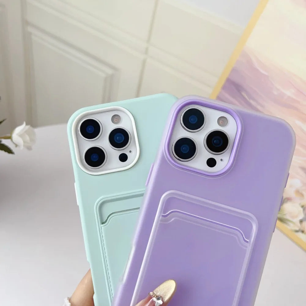 Étui portefeuille coloré avec porte-cartes et protection antichoc pour iPhone 17 Air, 16e, 16 Pro Max, 15, 14 Plus, 13, 12 et 11