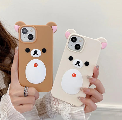 Cute Bear Creative Frosted Case For iPhone 11 12 13 14 15 16 17 Pro Max
