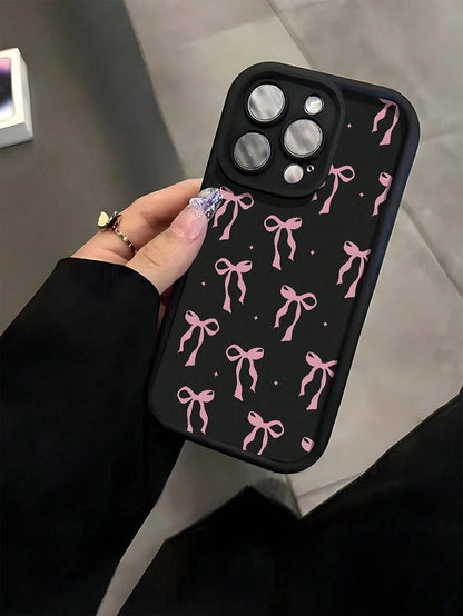 Cute Bow Silicone Phone Case for iPhone 17 16 15 14 13 12 11 Pro Max X Xr