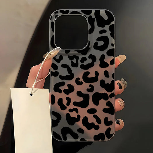 Leopard Print Phone Case For iPhone 16 Pro Case iPhone 11 17 13 15 12 14 Pro Max 13 12 Mini Shockproof Matte Cover Soft Funda