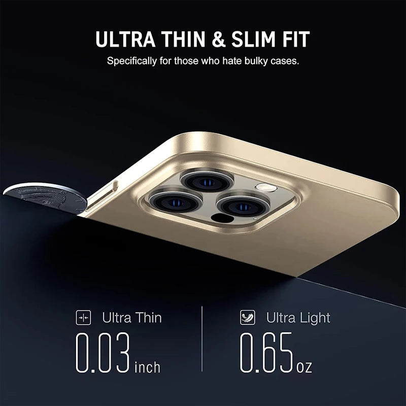 Coque arrière rigide ultra-mince en polycarbonate mat pour iPhone 17 Air, 16e, 16, 15, 14, 13, 12 Pro Max, couleur unie, finition givrée.