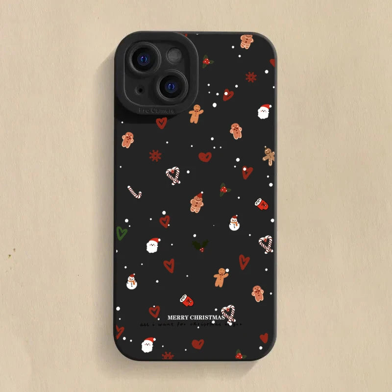 Holiday Pattern Phone Case For iPhone 11 12 13 14 15 16 17 Pro Max 17 Air 16E XS X XR 7 8 Plus SE Shockproof Soft Cover
