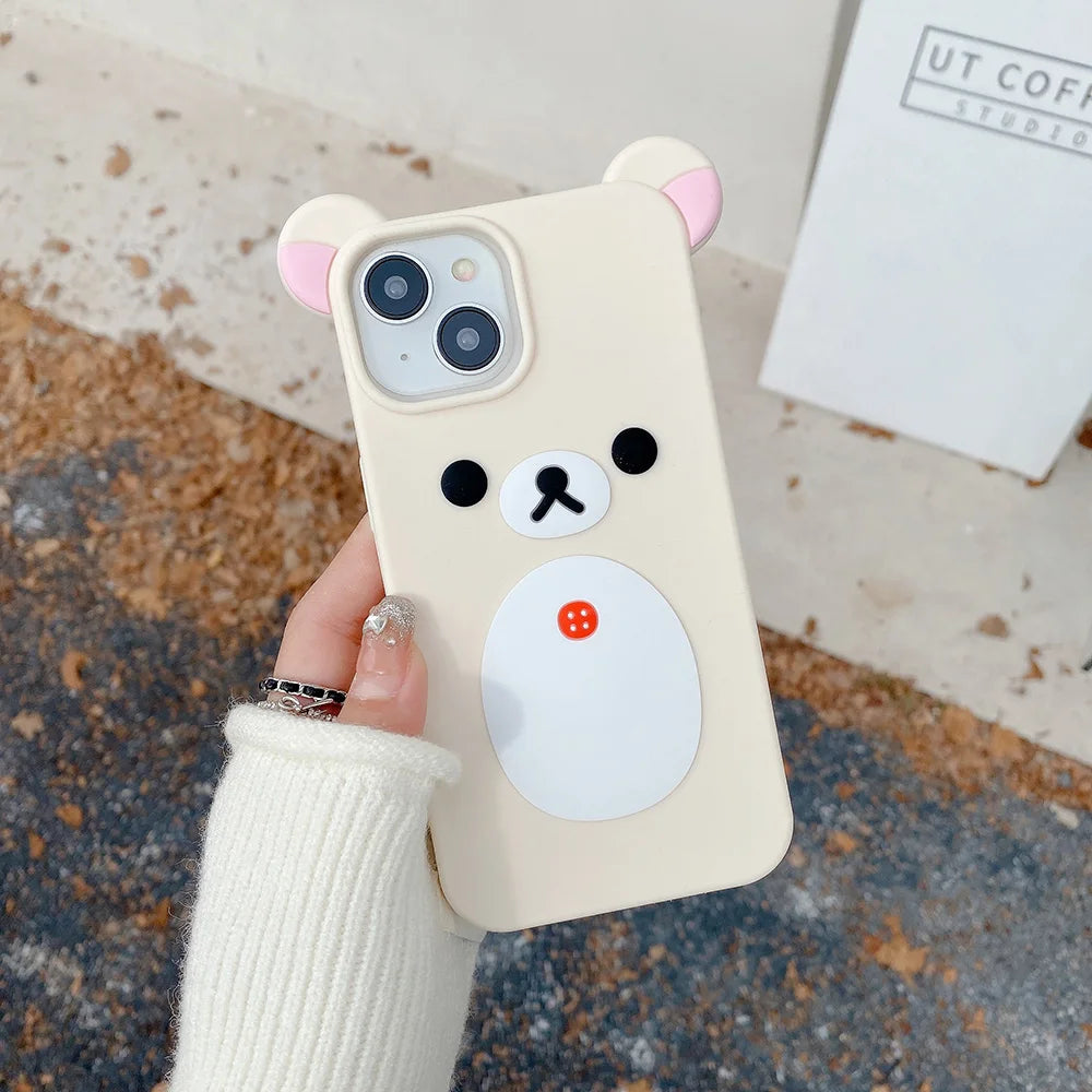Cute Bear Creative Frosted Case For iPhone 11 12 13 14 15 16 17 Pro Max