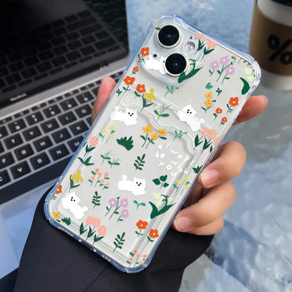 Cute Dinosaur Silicone Phone Case For iPhone 15 13 17 11 12 14 16 Pro Max 7 8 Plus XR XS SE 2020 Card Slot Bag Holder Soft Cover