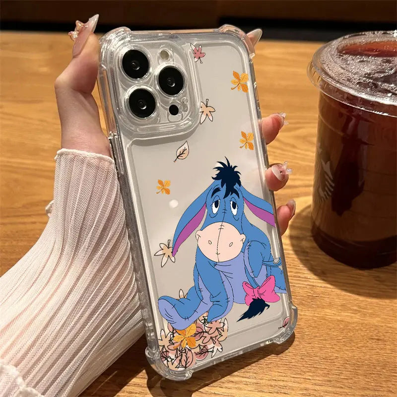 Cute Cartoon Pooh Bear Tigger Piglet Clear Phone Case For iPhone 17 16 14 15 11 12 13 Pro Max 16E 15 16 Plus 17Air Shockproof Cover