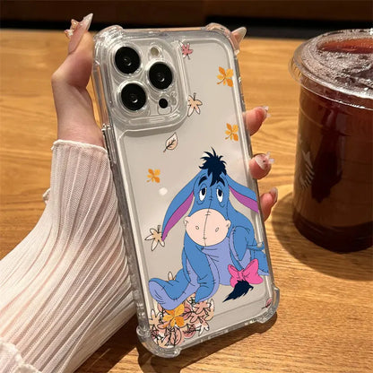 Cute Cartoon Pooh Bear Tigger Piglet Clear Phone Case For iPhone 17 16 14 15 11 12 13 Pro Max 16E 15 16 Plus 17Air Shockproof Cover