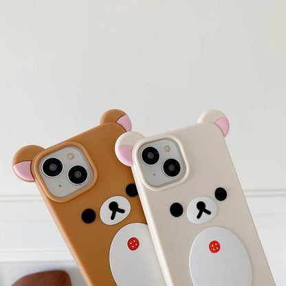 Cute Bear Creative Frosted Case For iPhone 11 12 13 14 15 16 17 Pro Max